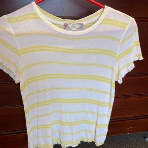 Striped cotton short sleeve shirt